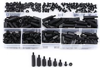 250pcs M2 M3 Male Female Hex Column Nylon Spacer Standoff Stud Screw Nuts Assortment Kit PCB Mount with Plastic Box(M3-A)