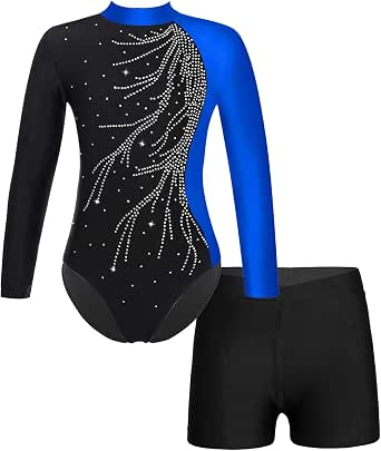Aislor Girls Kids Shiny Rhinestone Metallic Ballet Dance Leotard Figure Ice Skating Dress Competition Costume Aislor Girls Kids Shiny Rhinestone Metallic Ballet Dance Leotard Figure Ice Skating Dress Competition Costume