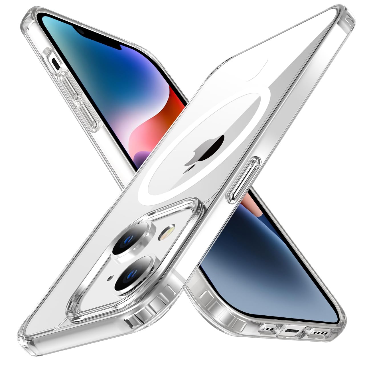 tigratigro Cover Magnetica per iPhone 14, Compatibile con MagSafe Ricarica Wireless, Anti Ingiallimento, Antiurto di Grado Militare, Custodia magnetica, Retro Antigraffio Trasparente