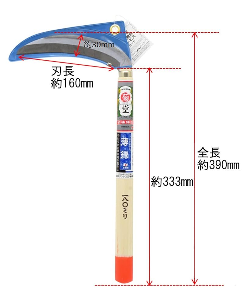 Amazon | 高儀(Takagi) 菊堂 ステンレス鋼付 片刃薄鎌三日月型