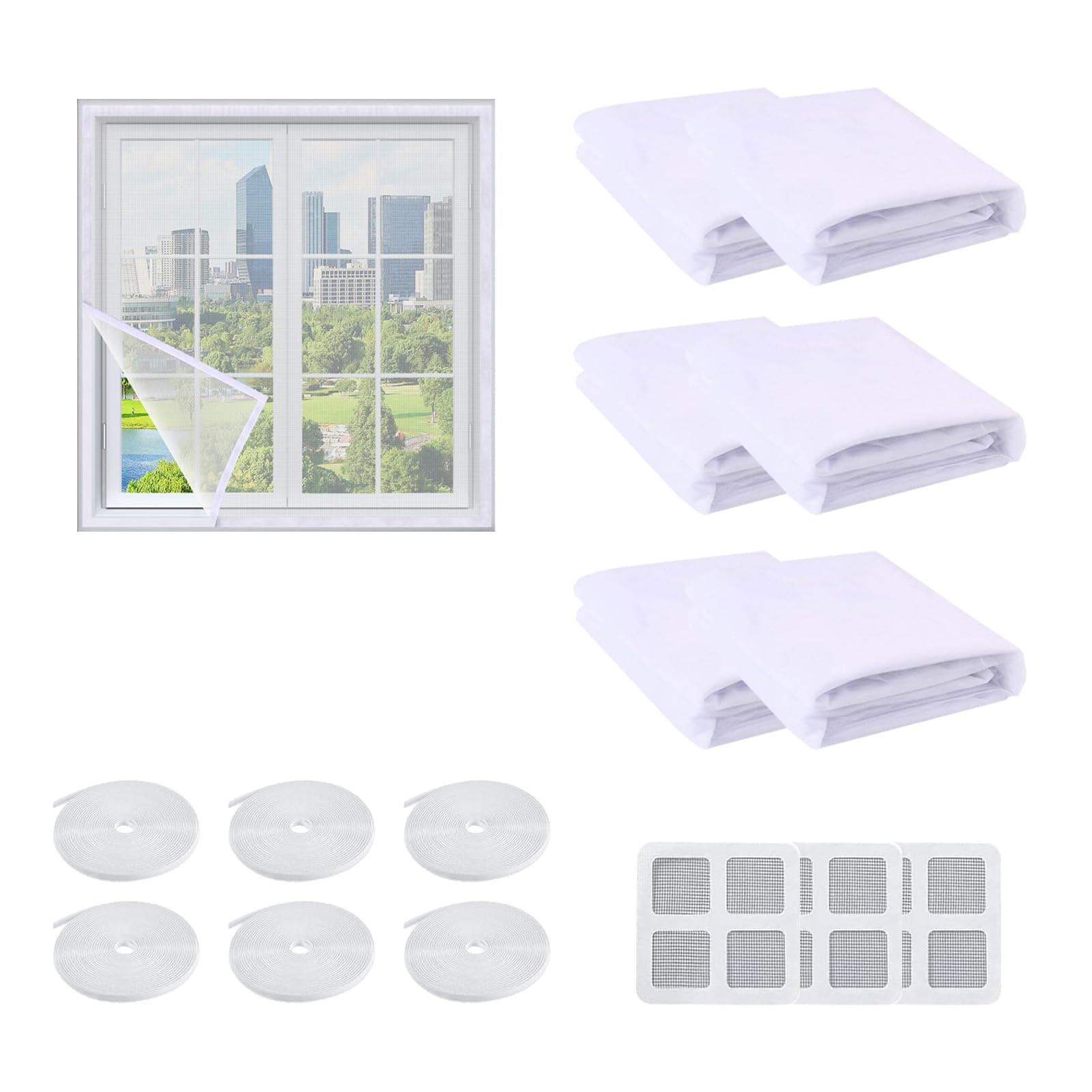 6 Stück Moskitonetze Selbstklebend - 130x150cm Insektenschutz Für Fenster