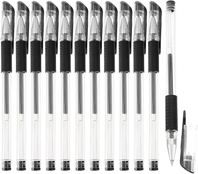 ARTIBETTER 12Pcs Fine Point Gel Ink Rollerball Pens 0.5Mm Smooth Quick Dry Writing Pens with Ergonomic Grip for Office School Students