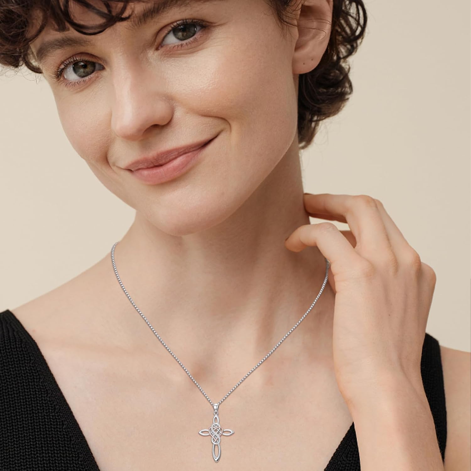 JUSTKIDSTOY Cross Necklace for Women 925 Sterling Silver Cross Pendant Necklaces Religious Jewelry Gifts for Wife - Image 6