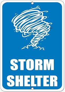 Storm Shelter Hazard Sign Emergency Vinyl Sticker Decal 8"