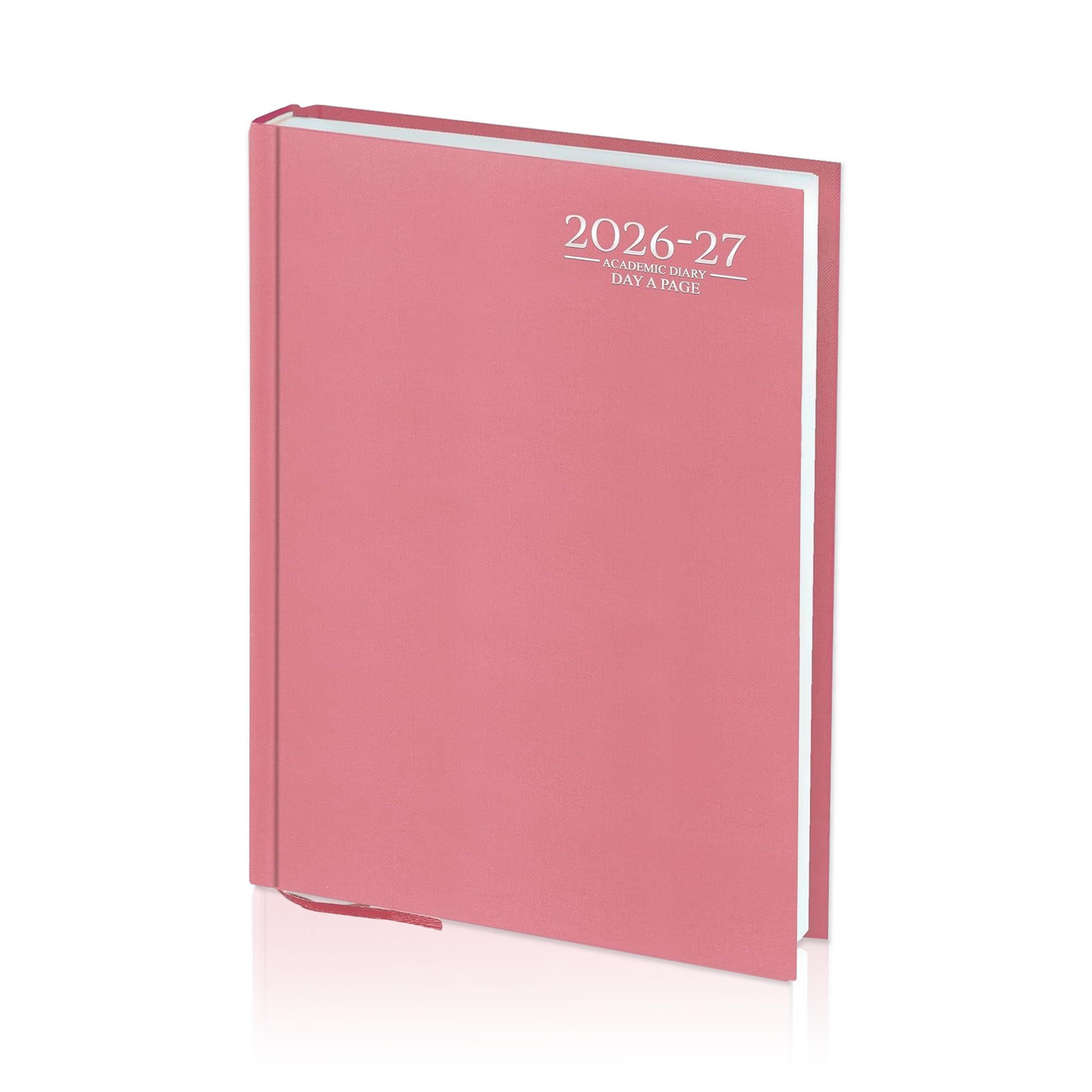 AIBULO 2026–2027 Academic Diary A4 Day A Page Pink Hardback – Daily Planner August 2026 to July 2027, Student & Teacher School Planner, Appointment, Timetable & Study Organiser Diary — image 1
