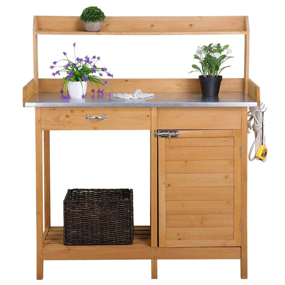 Buy YAHEETECH Outdoor Garden Potting Bench Table Work Bench Metal