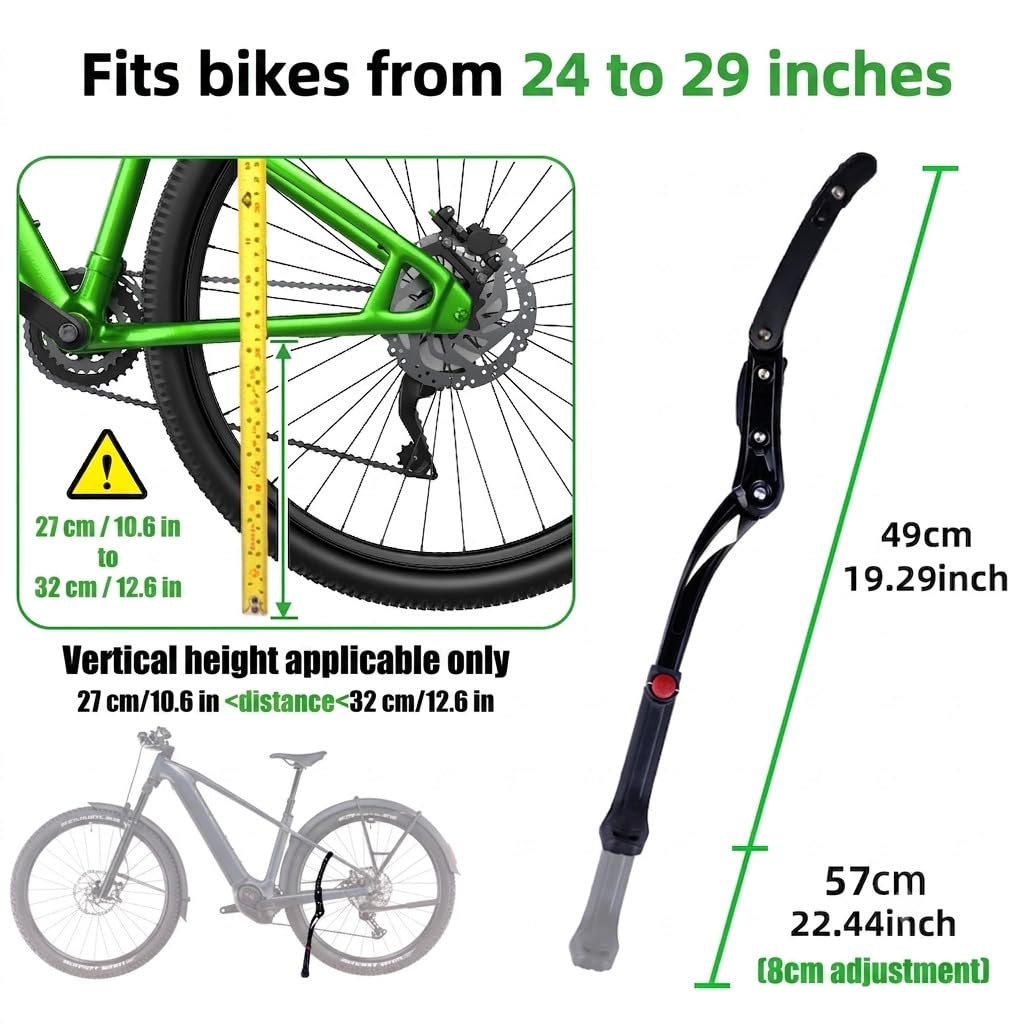 RBRL Stojak na rowery ze stopu aluminium, uniwersalny stojak na rowery o przekątnej 26-29", stabilny stojak na rowery górskie/wyścigowe/MTB, regulacja wysokości z antypoślizgową gumową nóżką
