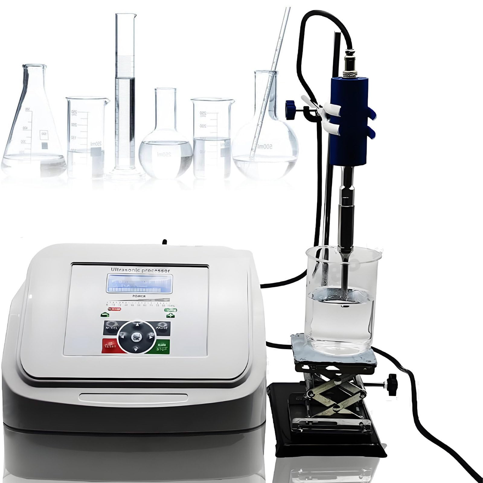 NYANS Ultraschall-Prozessor, Zell Disruptor-Mischer, Ultraschall-Homogenisator, Labor-Emulgiergerät, Einstellbar Von 1 S Bis 99 Std, für Biologie, Optik, Schmuck, Luft- und Raumfahrt, Hardware Φ8mm