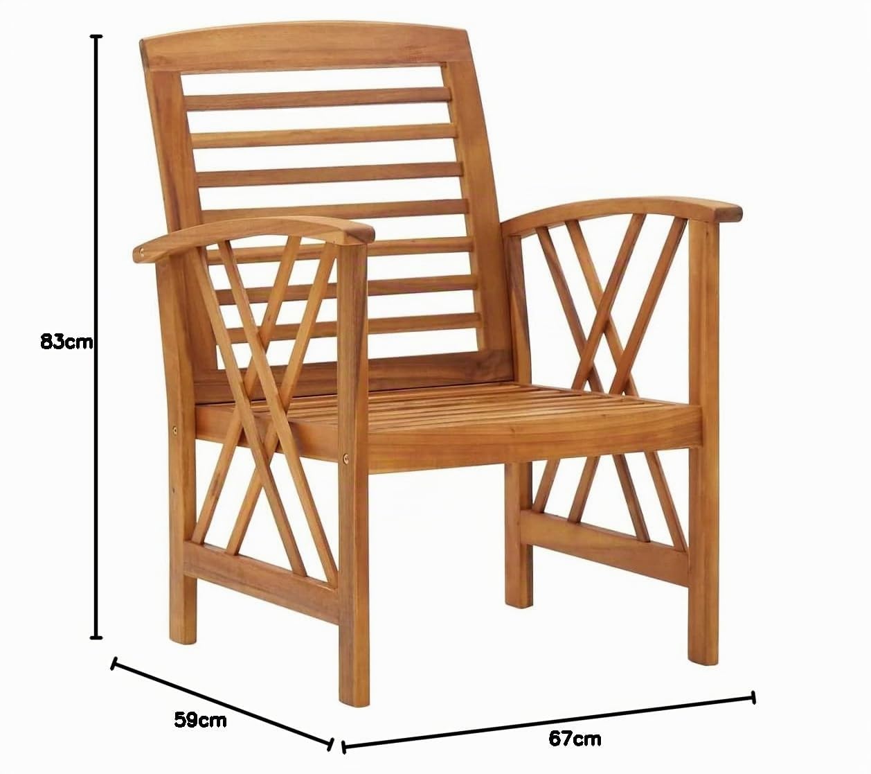 vidaXL 2X Madera Maciza Acacia Sillas de Jardín con Cojines Asiento Mobiliario Muebles Cocina Hogar Comedor Restaurante Exterior con Respaldo