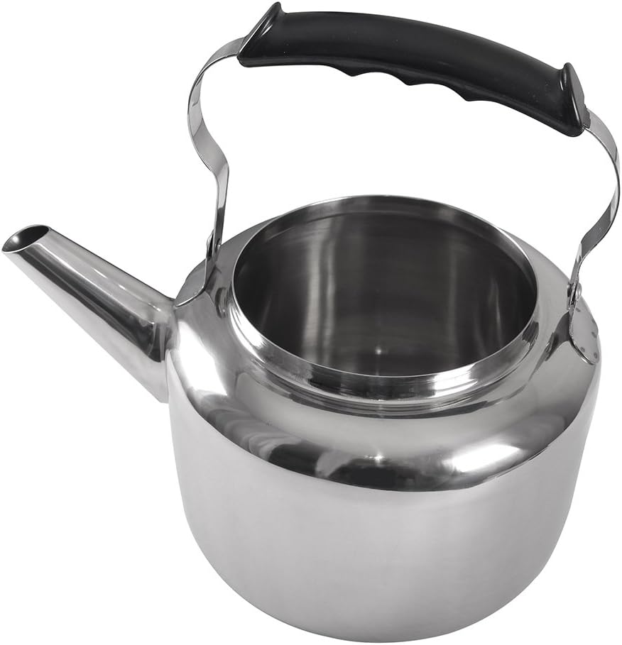 Lindy's Stainless Steel 5-1/4 Quart Pot Kettle, Stovetop Tea Kettle, Water Kettle with Ergonomic Handle, Food Grade Stainless Steel