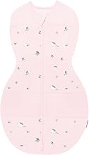 Happiest Baby Sleepea 5-Second Swaddle - 100% Organic Cotton Baby Swaddle Blanket - Doctor Designed Promotes Healthy Hip Development (Rose Planets, Small)