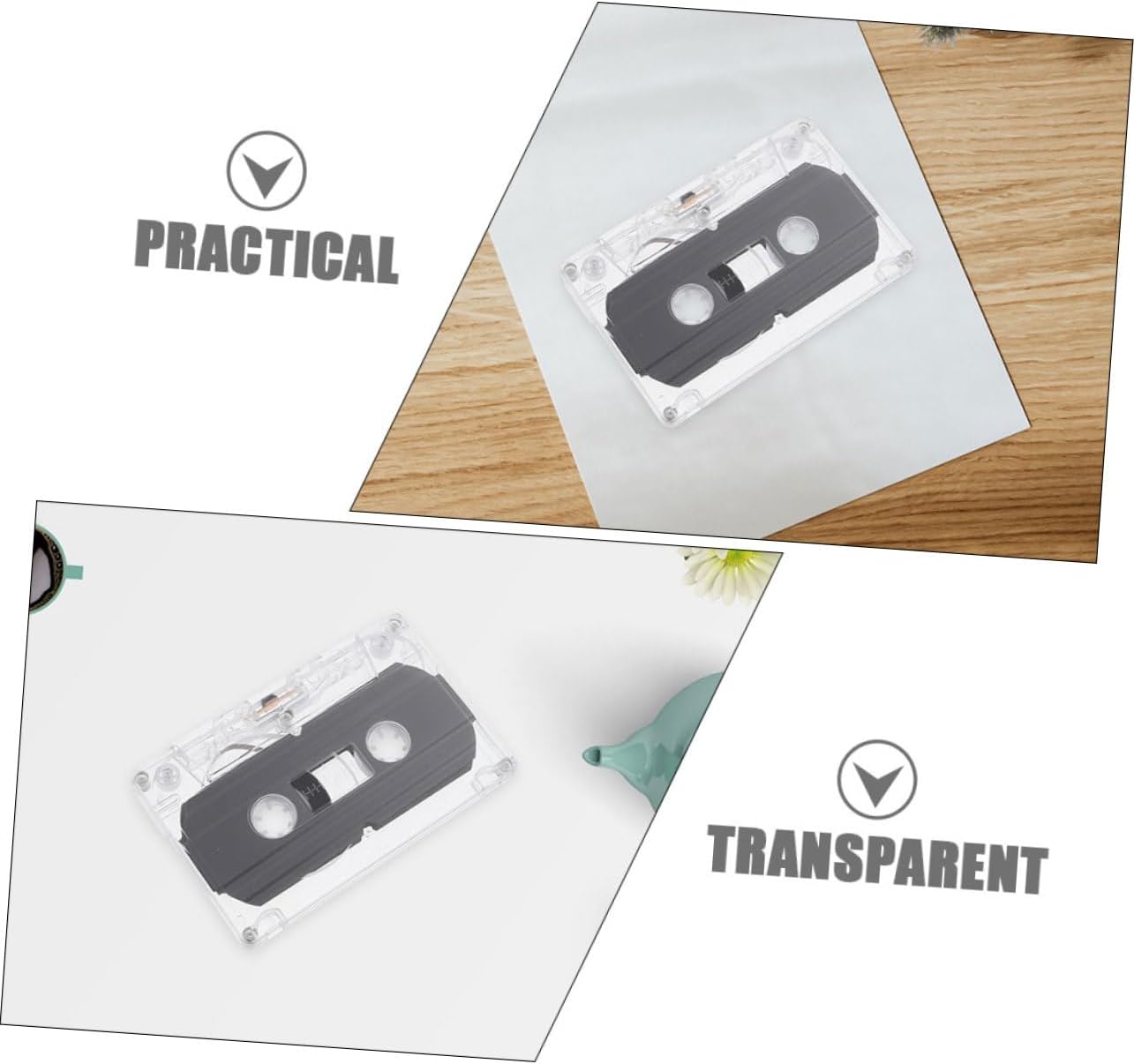 Blank Audio Cassette Tapes with Plastic Case 30-Minute 6 Pieces
