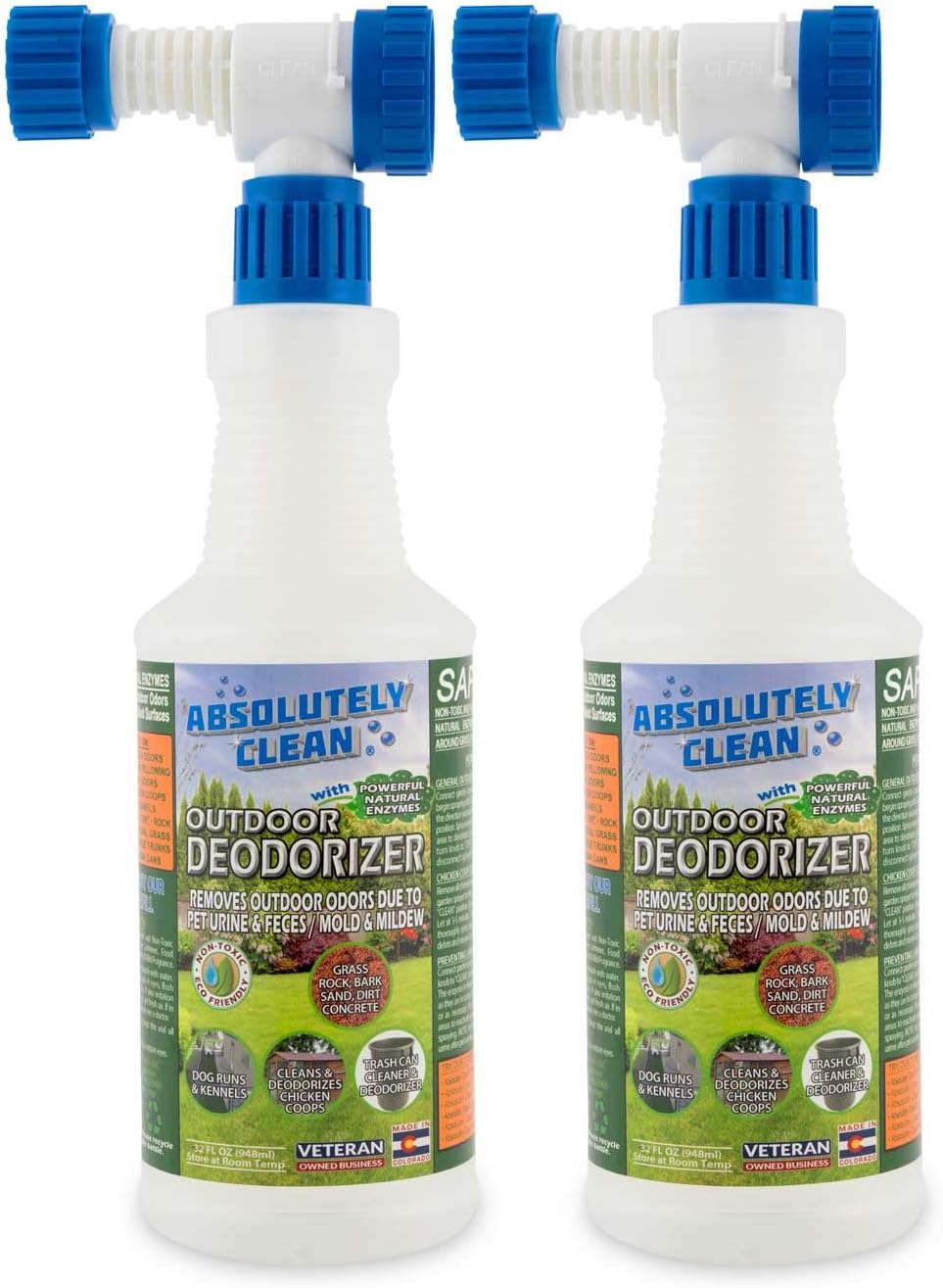 Amazing Outdoor Deodorizer odor eliminator Natural Enzyme Just Spray & Walk Away Grass, AstroTurf, Dog Runs, Patios, Decks, Fences & More Vet Approved - 128oz odor eliminator for strong odor