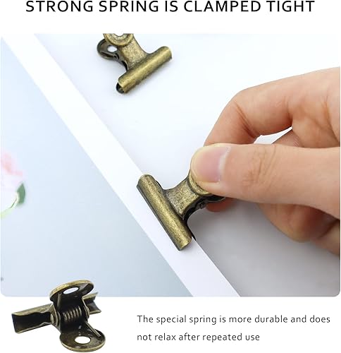 Miniatura 4 de 20 clips metálicos para carpeta de bulldog, abrazaderas de papel con bisagras de 1.2 pulgadas para bolsas de alimentos, fotos, manualidades de arte,