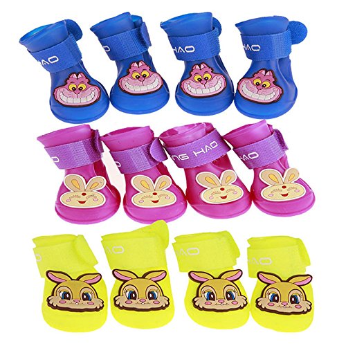 Pinkdose® Rose Red Wolf, S Pet Dog Shoes Waterproof Rain Cute Rabbit