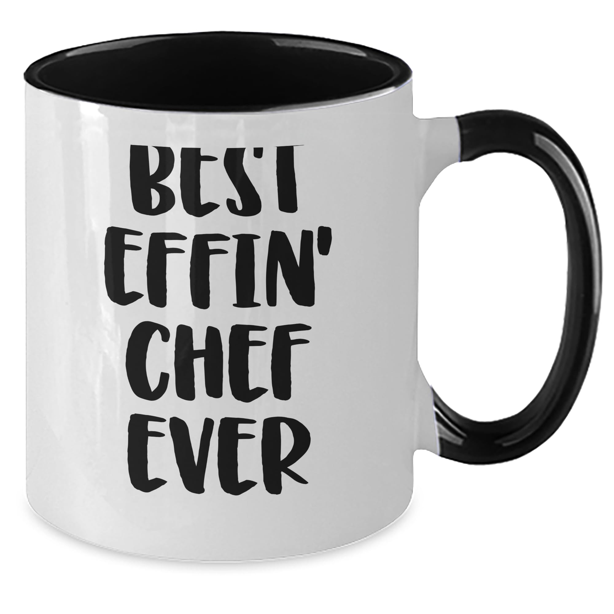 Funny Chef Gifts from Men to Chef, Best Effin' Chef Ever Two Tone Coffee Mug, Gift for Chef at Christmas