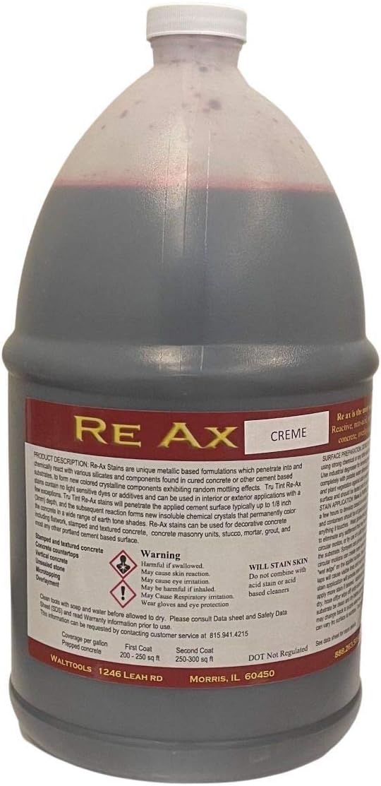 | Re-Ax: Concrete Stain for Concrete, Masonry, Stucco, Mortar, Grout, & Cement Surfaces (1 GAL Bottle) - (12 Colors Available) (Sage)