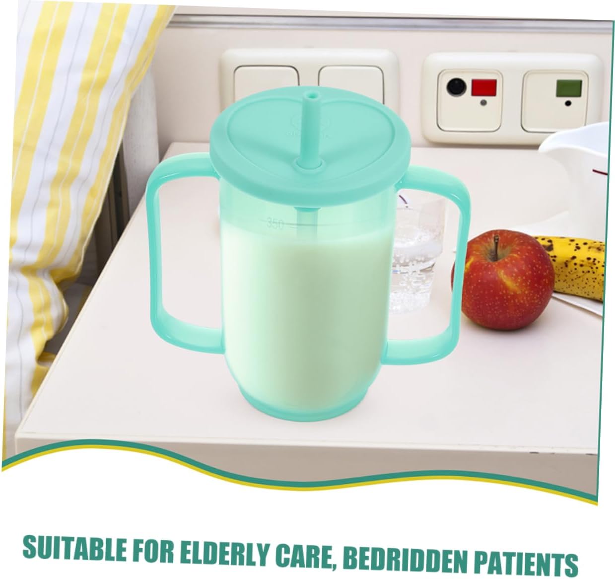 Ciieeo 2pcs Nursing Cup with Handles, Spillproof Plastic Drinking Cup