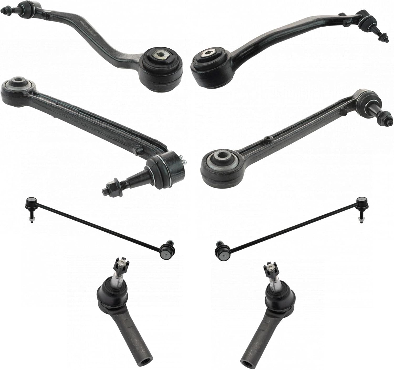 TRQ Front Steering & Suspension Kit Control Arm with Ball Joint Sway Bar Stabilizer Link Tie Rod Compatible with 2010-2015 Chevrolet Camaro