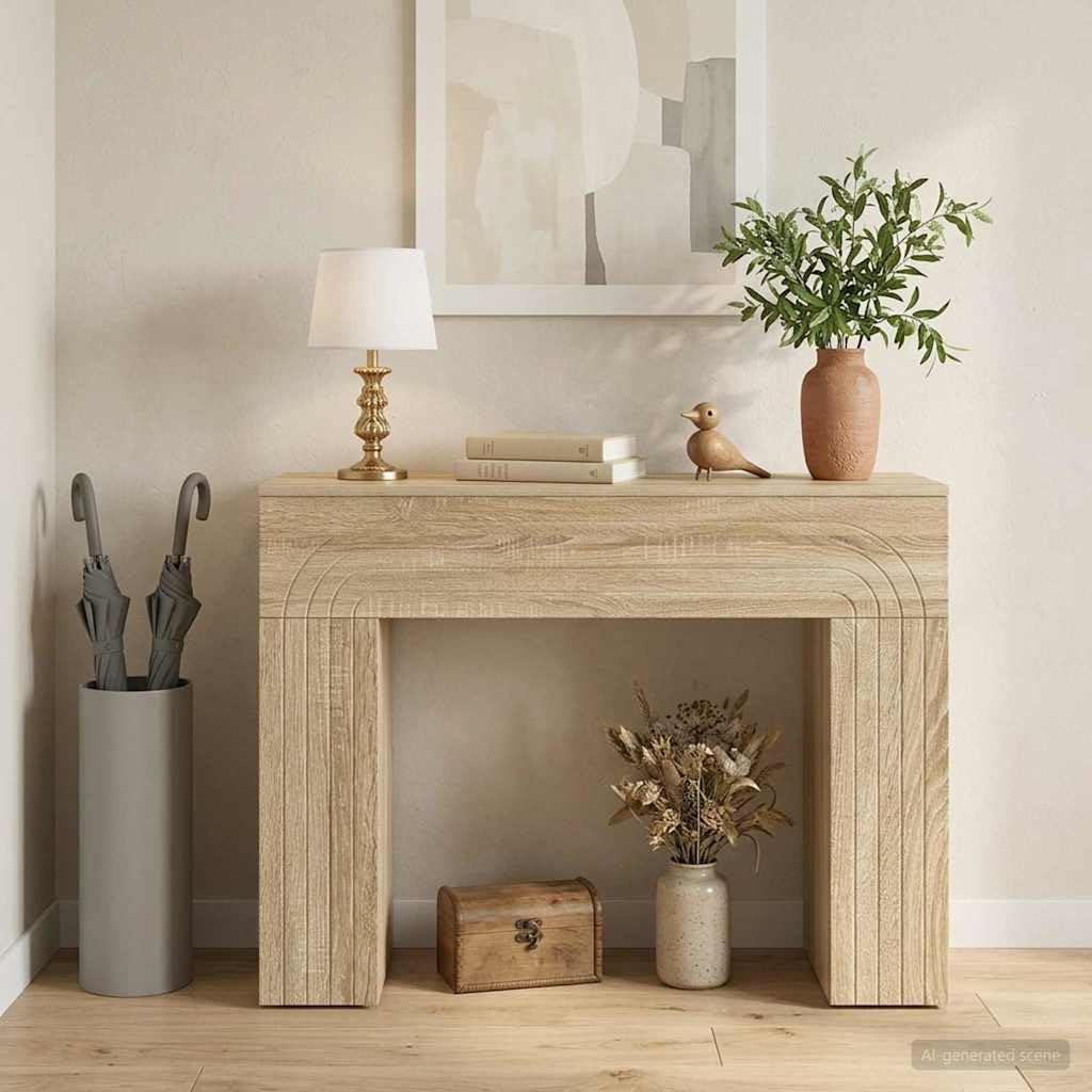 Couchtisch Sonoma-Eiche 102x35x75 cm Holzwerkstoff | Rechteckiges Design, stabile Beine, vielseitig nutzbar, pflegeleicht mit feuchtem Tuch