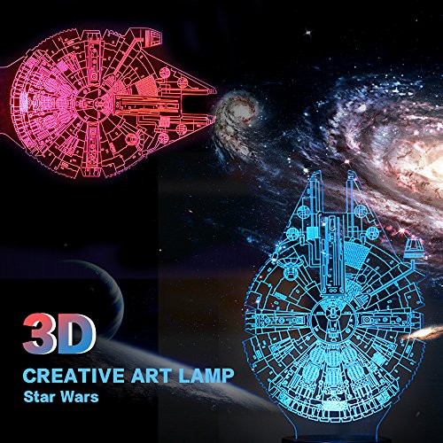 Mangopie Millennium Falcon Night Light，Lampada 3D