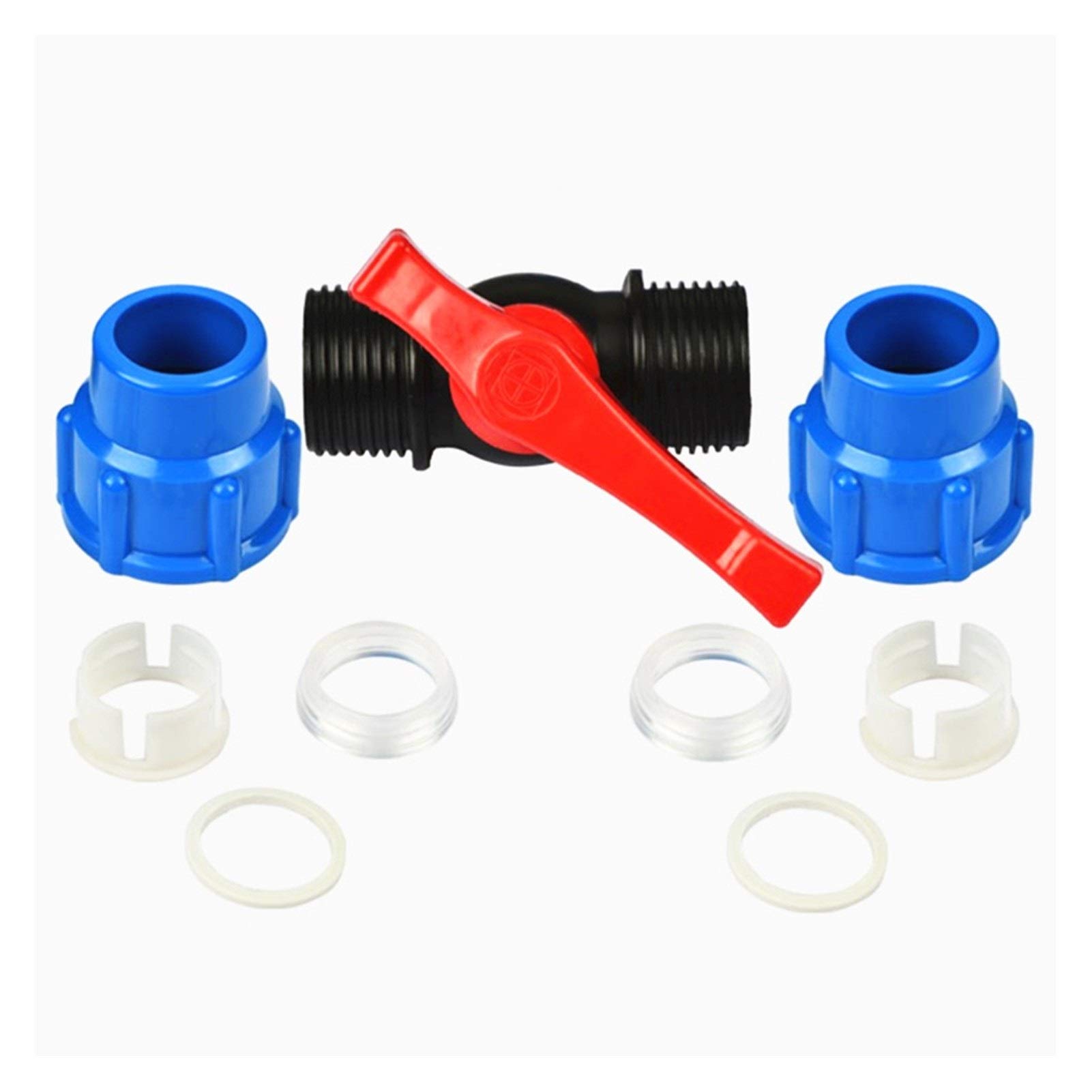 20/25 / a 32/40/50 63mm de plástico del tubo agua rápida la válvula conector PE Accesorios Válvulas bola,Utilidad Universal(63mm,Nero)