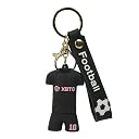 Daiyamondo Cheers on Your Team With Football Player Ronaldo Messi 3D Rubber keychain With Long Ribbon - A Vibrant Accessory for Soccer Fans and Collectors (Black Messi Shirt) gallery image