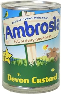 Ambrosia Devon Custard 400g Cans - Case of 12 | Low Fat British Custard Made in Devon, Vegetarian Friendly