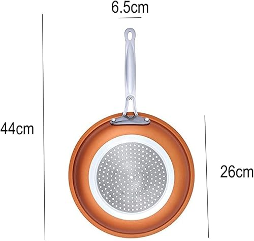 Miniatura 4 de HESND pdg Skillets - Sartén antiadherente de cobre rojo sartén de inducción de cerámica sartén de inducción horno y lavavajillas