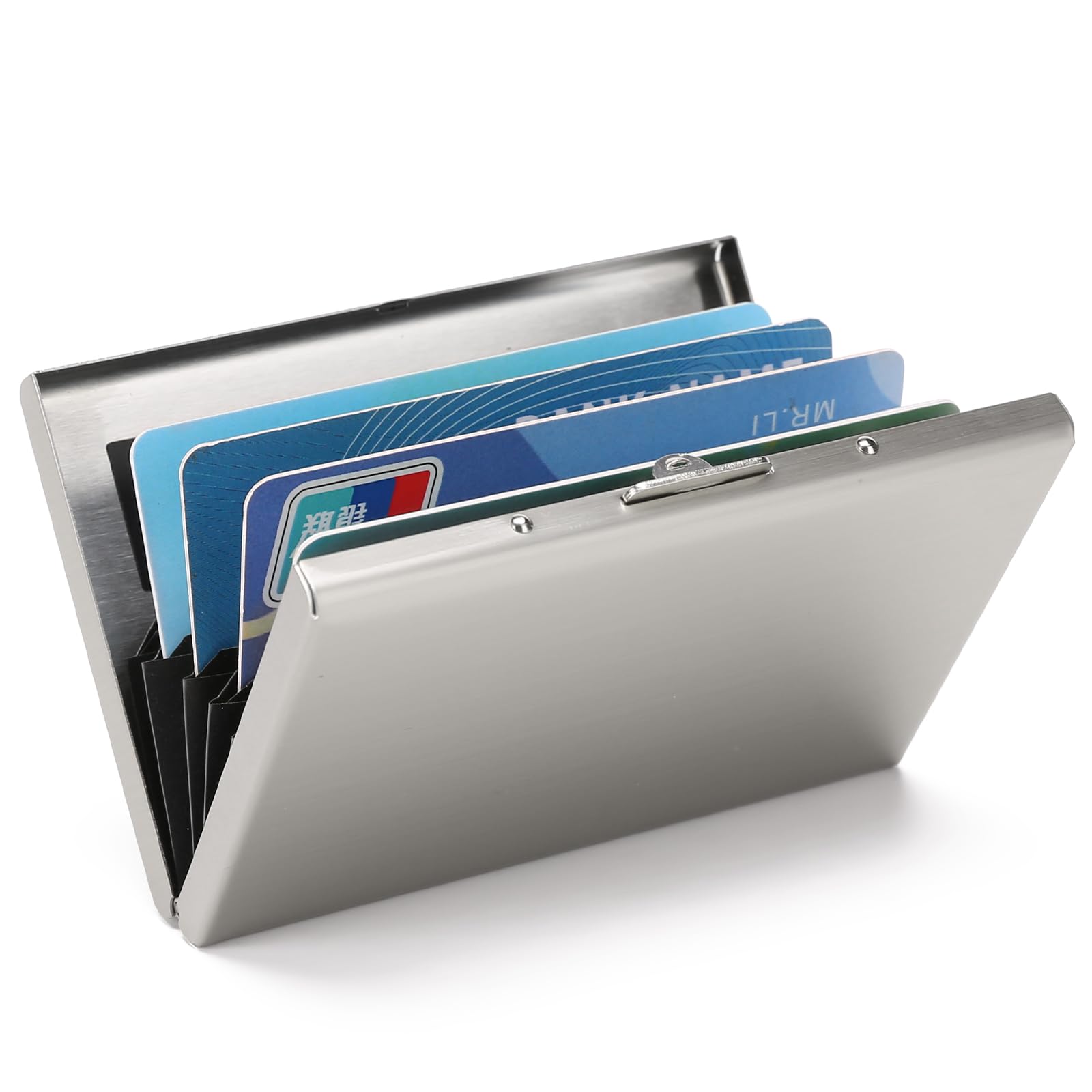 Stainless Steel Credit Card Wallet RFID Blocking Metal Case Pocket Business Card Holder for Women and Men