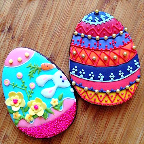 Easter Egg Cookie Cutter Set - 4 Piece - 4", 3 3/8", 2 1/2", 2" - Egg Shaped Cookie Cutters, Stainless Steel Biscuit Pastry Cutters #TOP4