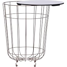 Round Gold Coffee Table with Metallic Finish, 15.7 Inch White MDF Surface and Removable Tray for Living Room Storage