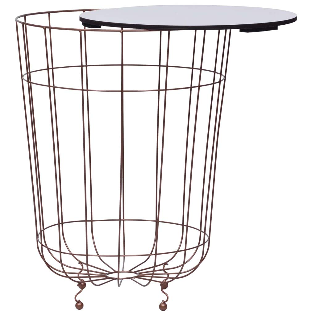 Table basse pour salon scandinave avec rangement panier intégré et plateau amovible