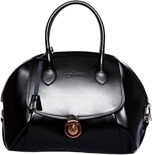 Coumba Black Italian Leather Handbag, Handbags for women, Satchel Tote Shoulder Bag, tote bag, leather purses and handbags