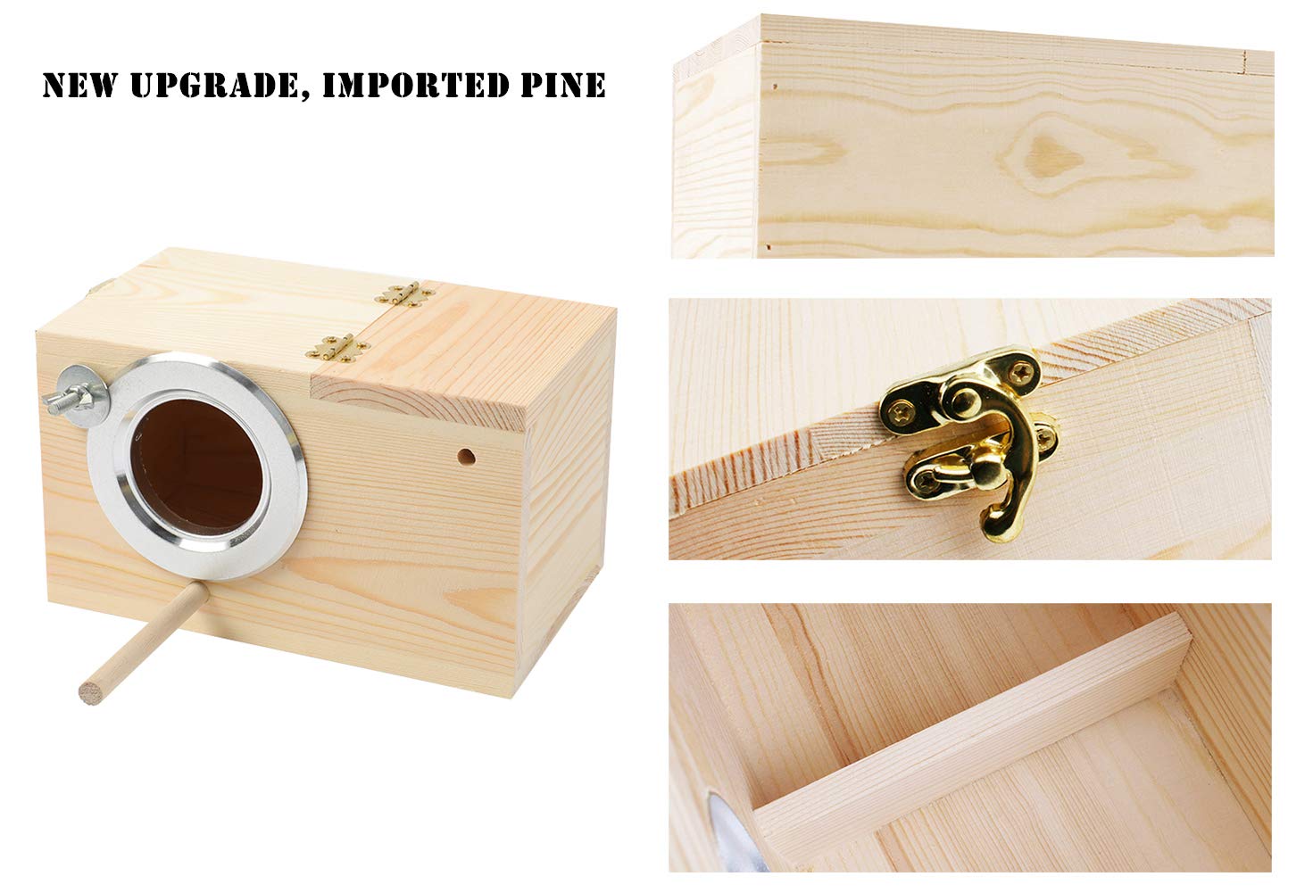 YJJKJ - Caja de nido para pájaros y cacatúas, diseño de perrito de madera de pino