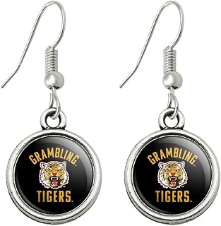 Grambling State University Tigers Logo Novelty Dangling Drop Charm Earrings