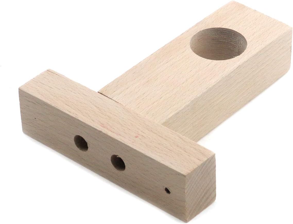 Coshar 4 Pack Wood Rod Holder, Closet Pole Socket Pipe Bracket Holder