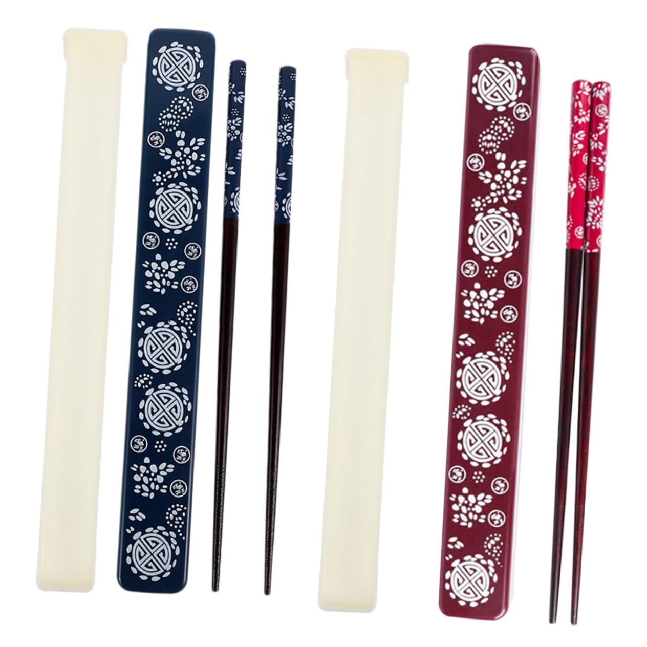 Baguettes avec Boîtes de Rangement Japonaises Pliables, 2 Sets