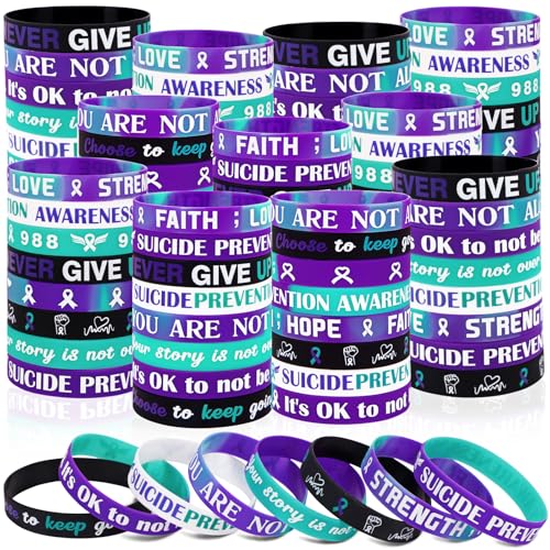 Moon Boat Suicide Prevention Awareness Bracelets Silicone Inspirational Wristbands Items Bulk