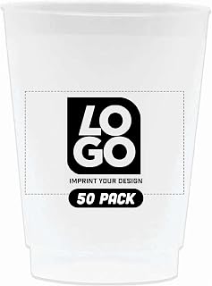 Custom 10 oz Frosted Stadium Cups with Single-Color Imprint for Parties, Events, and Promotions (Qty 50)