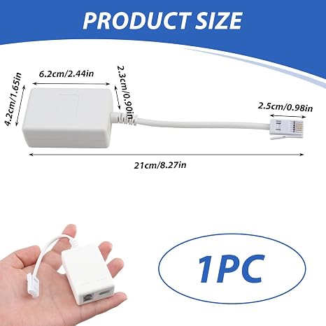 ADSL Filter Microfilter for Broadband/Phone, BT Plug to ADSL RJ11 Connector