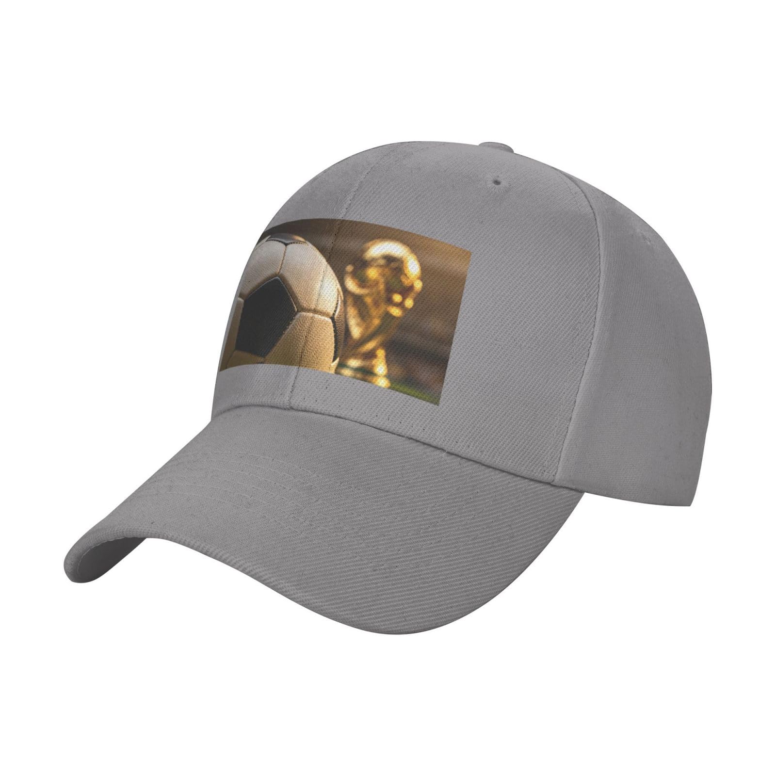Soccer Trophy Closeup Print Official-Style World Cup 2026 Cotton Baseball Cap with National Flag for Men and Women