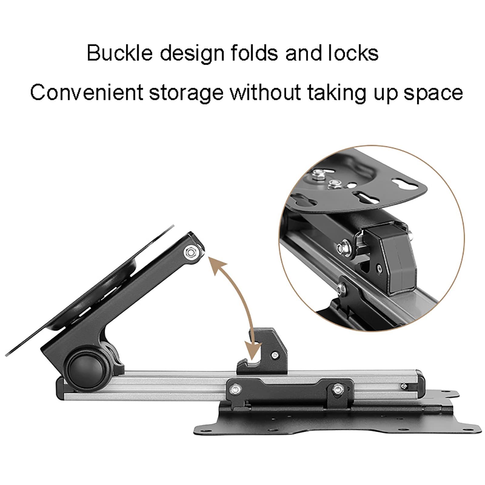 Soporte de techo para TV – Soporte manual abatible para pantallas planas de 17 a 37 pulgadas – Soporte de montaje plegable en techo inclinado para monitores y televisores