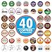 Crazy Cups Coffee Pods Variety Pack Sampler from Top Brands, Assorted Single Serve for Keurig K Cups Coffee Makers, 40 Unique Cups