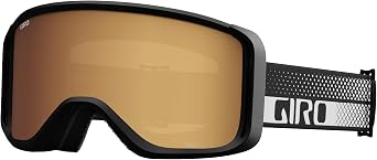 Giro Sagen Ski Goggles - Snowboard Goggles for Men, Women and Youth - Black/White Flow Strap with Amber Gold/Yellow Lenses