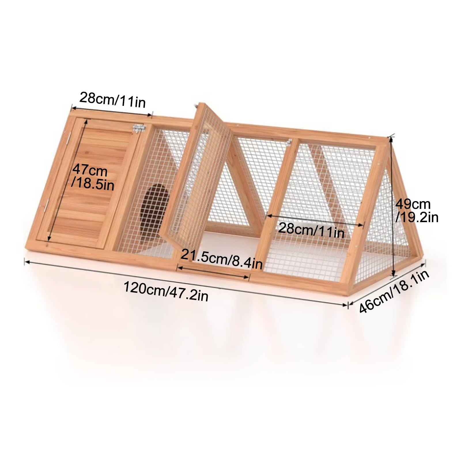 Jaula Pequeña para Conejos, Jaula para Codornices, Jaula de Madera para Conejos, Gallinero de Exterior con Red de Ventilación para Hurones, Chinchillas y Erizos