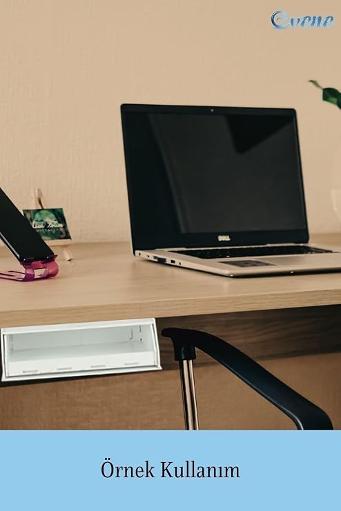 Evene Gizli Çekmece Organizer Masa Altı Saklama Kabı Beyaz Renk Model 3 Egizlicekmece9
