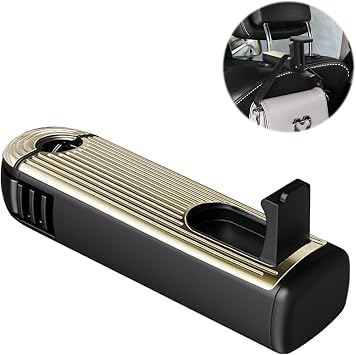 Car Headrest Hidden Hook, New Upgraded 2 in 1 Car Seat Hook with Phone Holder, 360 Rotation Car Hooks for Purses and Bags, Grocery Bag & Handbag Gold - 1PCS