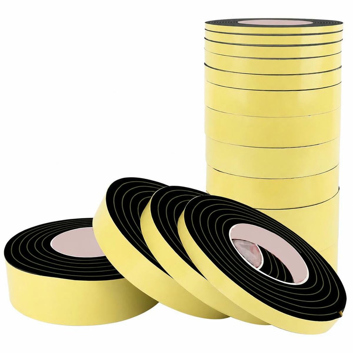 1m-10m Rubber Self Adhesive Sponge Seal Strip Black Foam Strong Single-Sided Adhesive Soundproof Anti-Collision Seal Gasket-Thick 3.0mm-Width 25mm-5m