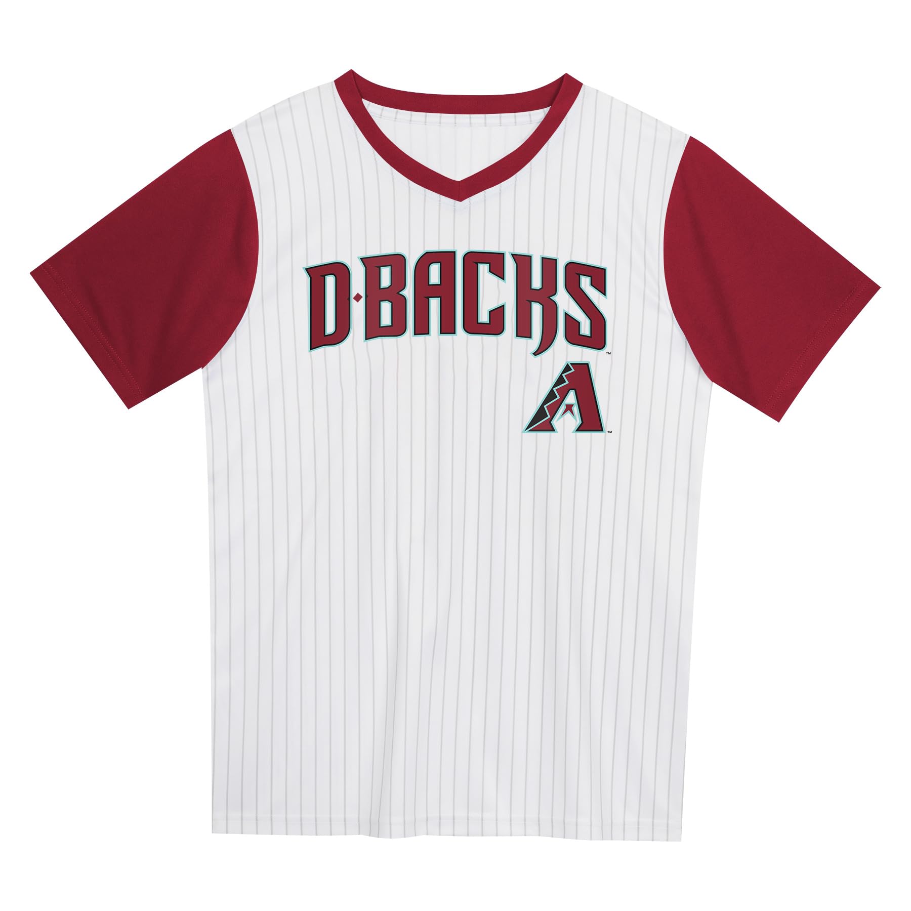 MLB Kids Youth Pinstripe Diamondbacks V-Neck Jersey